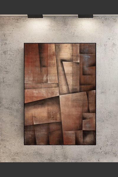 DUŻY, NOWOCZESNY OBRAZ NAMALOWANY NA PŁÓTNIE. LOFTOWY STYL.