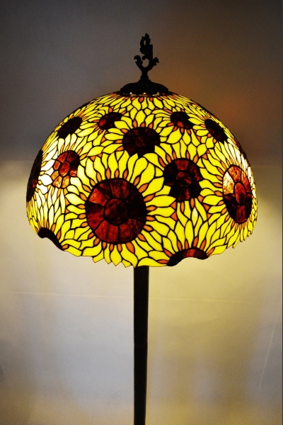 LAMPA WITRAŻOWA STOJĄCA PODŁOGOWA SŁONECZNIKI | SUNFLOWER