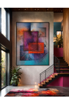 SPECTRUM XVI 180x140 cm NOWOCZESNY OBRAZ NAMALOWANY NA PŁÓTNIE